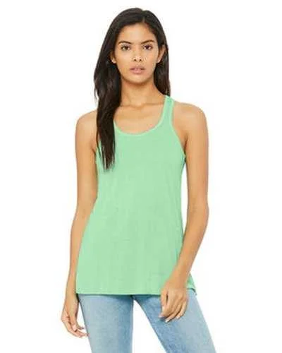 Tank Top With Custom Fonts & Numbering-Bella + Canvas B8800 Ladies' Flowy Racerback Tank - Mint