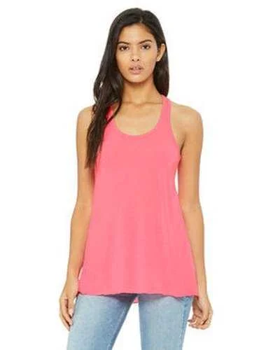 Personalized Tank Top For Charity-Bella + Canvas B8800 Ladies' Flowy Racerback Tank - Neon Pink