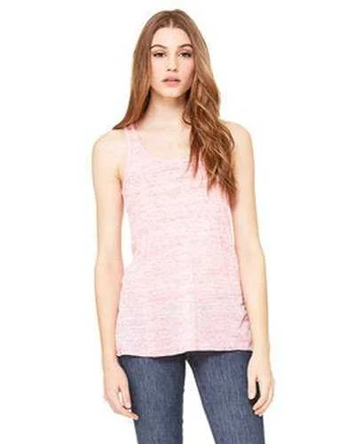 Tank Top For Special Team Events-Bella + Canvas B8800 Ladies' Flowy Racerback Tank - Red Marble