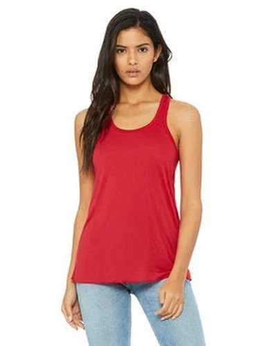 Custom Tank Top For Fan Engagement-Bella + Canvas B8800 Ladies' Flowy Racerback Tank - Red