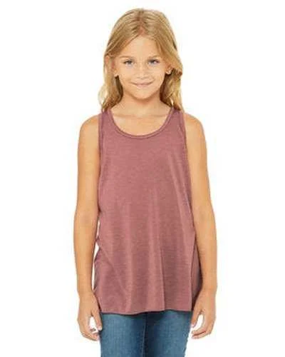 Custom Tank Top With Embroidered Names-Bella + Canvas B8800Y Youth Flowy Racerback Tank - Mauve