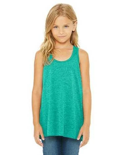 Custom Tank Top With Custom Fit-Bella + Canvas B8800Y Youth Flowy Racerback Tank - Teal