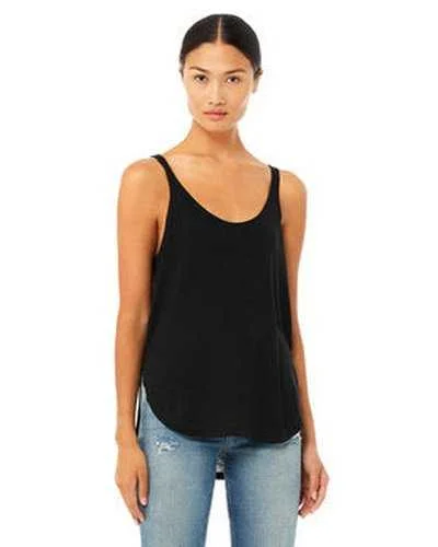 Personalized Tank Top For Holiday Season-Bella + Canvas B8802 Ladies' Flowy Side Slit Tank - Black