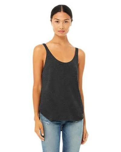 Tank Top For Sponsorship Recognition-Bella + Canvas B8802 Ladies' Flowy Side Slit Tank - Dark Gray Heatherr