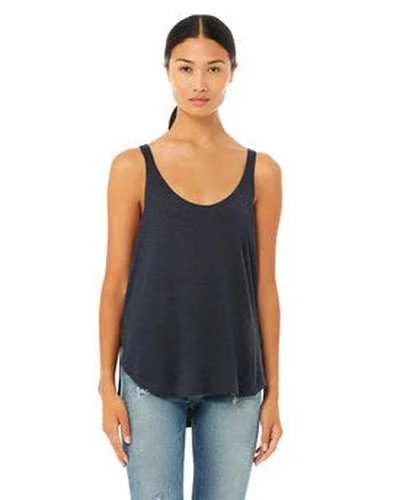 Tank Top For Team Celebrations & Recognitions-Bella + Canvas B8802 Ladies' Flowy Side Slit Tank - Heather Navy