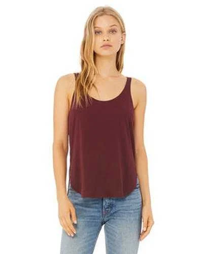 Personalized Tank Top For Team Photos-Bella + Canvas B8802 Ladies' Flowy Side Slit Tank - Maroon