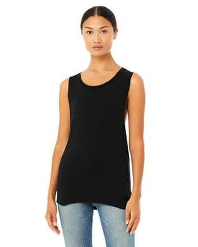 Personalized Tank Top For Tournaments-Bella + Canvas B8803 Ladies' Flowy Scoop Muscle Tank - Black Heather