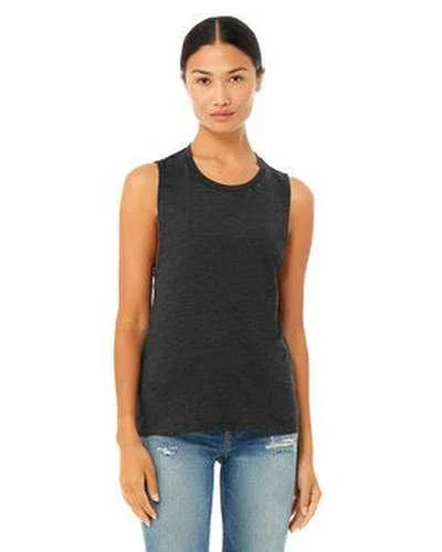 Tank Top For Professional Events-Bella + Canvas B8803 Ladies' Flowy Scoop Muscle Tank - Dark Gray Heather