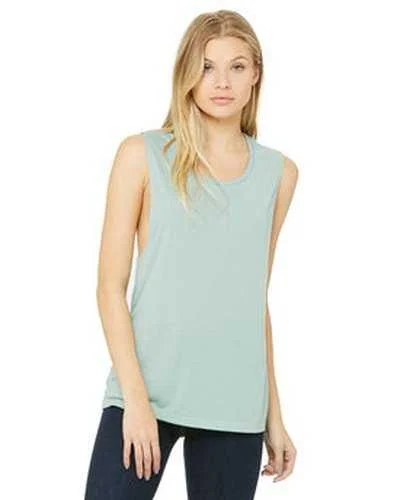 Custom Tank Top For Major Events-Bella + Canvas B8803 Ladies' Flowy Scoop Muscle Tank - Dusty Blue