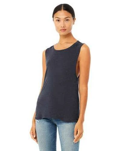 Tank Top For Local Supporter Events-Bella + Canvas B8803 Ladies' Flowy Scoop Muscle Tank - Heather Navy