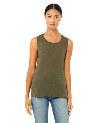 Custom Tank Top For Regional Tournaments-Bella + Canvas B8803 Ladies' Flowy Scoop Muscle Tank - Heather Olive