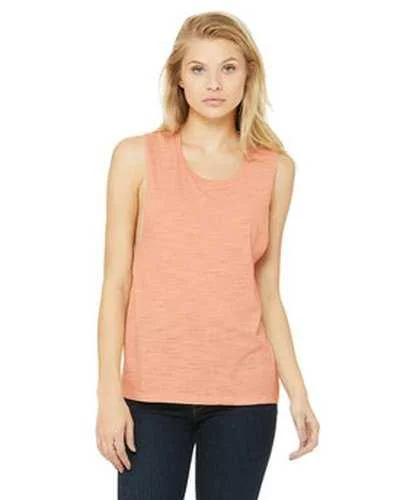 Personalized Tank Top For Group Customization-Bella + Canvas B8803 Ladies' Flowy Scoop Muscle Tank - Peach Slub