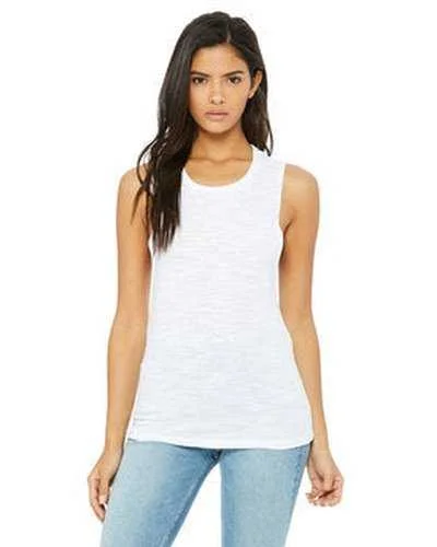 Custom Tank Top For Special Requests-Bella + Canvas B8803 Ladies' Flowy Scoop Muscle Tank - White Slub