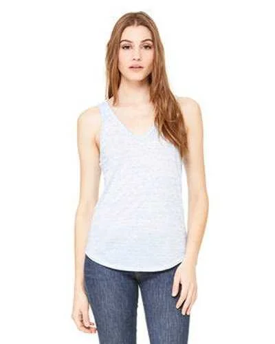 Custom Tank Top For Holiday Promotions-Bella + Canvas B8805 Ladies' Flowy V-Neck Tank - Blue Marble