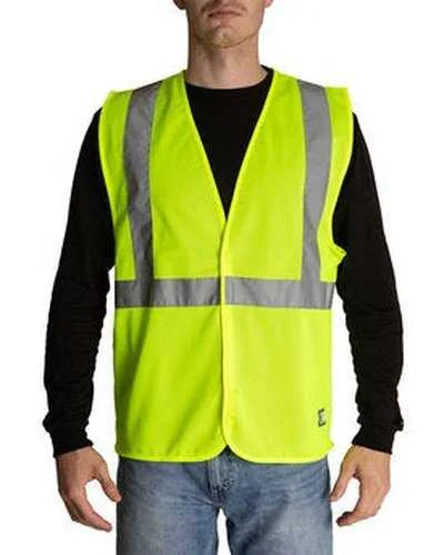 Personalized Tank Top For Players-Berne HVV042 Adult Hi-Vis Class 2 Economy Vest - Yellow