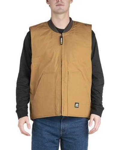 Tank Top For Tournaments & Leagues-Berne V812 Men's Workman's Duck Vest - Brown Duck