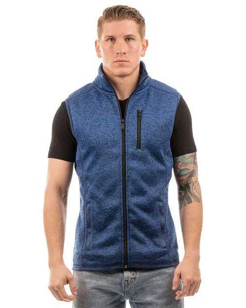 Custom Tank Top For Sports Camps-Burnside 3910 Sweater Knit Vest - Heather Navy