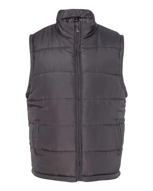 Tank Top With Custom Name Tags-Burnside 8700 Puffer Vest - Charcoal