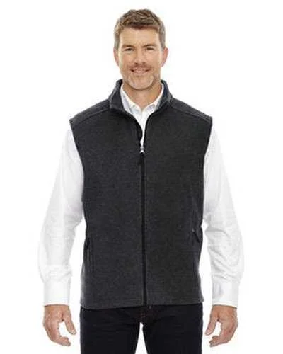 Custom Tank Top For School Competitions-Core 365 88191 Men's Journey Fleece Vest - Heather Charcoal