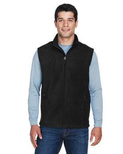 Custom Tank Top For Limited-Time Offers-Core 365 88191T Men's Tall Journey Fleece Vest - Black