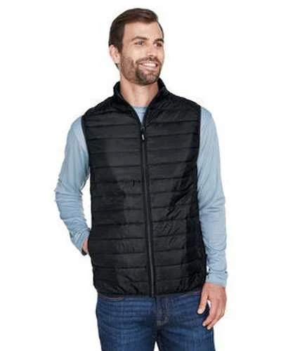 Tank Top With Player Names & Numbers-Core 365 CE702 Men's Prevail Packable Puffer Vest - Black