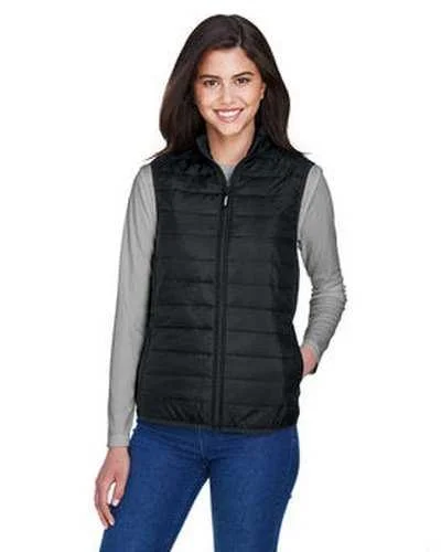 Personalized Tank Top For School Spirit-Core 365 CE702W Ladies' Prevail Packable Puffer Vest - Black