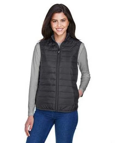 Tank Top With Embroidered Player Numbers-Core 365 CE702W Ladies' Prevail Packable Puffer Vest - Carbon