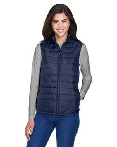 Custom Tank Top For School Competitions-Core 365 CE702W Ladies' Prevail Packable Puffer Vest - Navy