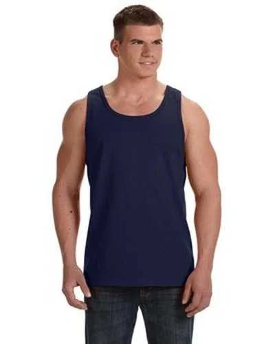 Personalized Tank Top For Off-Field Wear-Fruit of the Loom 39TKR Adult Hd Cotton Tank - J Navy