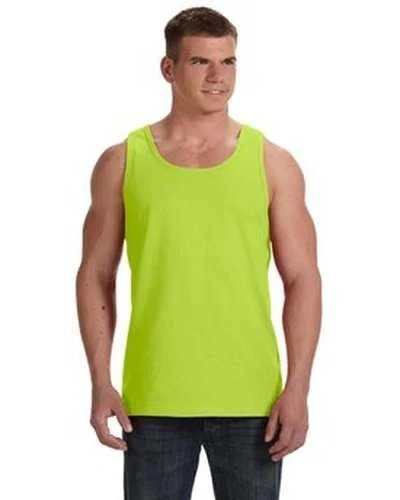 Custom Tank Top With Bold Fonts-Fruit of the Loom 39TKR Adult Hd Cotton Tank - Safety Green