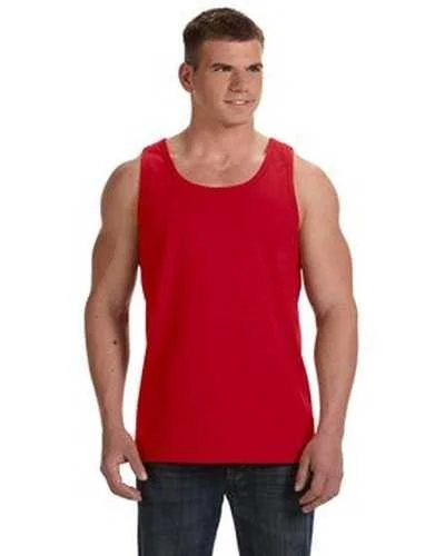 Tank Top With Custom Sleeve Printing-Fruit of the Loom 39TKR Adult Hd Cotton Tank - True Red