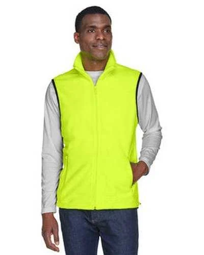 Custom Tank Top For Team Fundraisers-Harriton M985 Adult 8 oz Fleece Vest - Safety Yellow