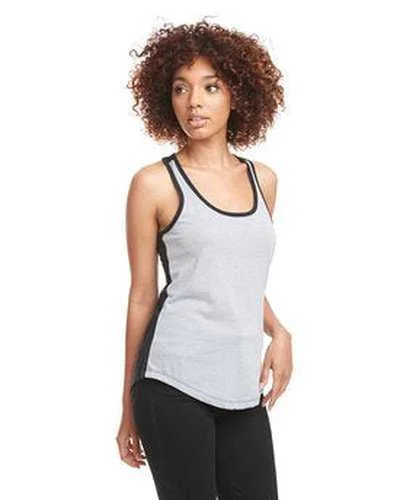 Personalized Tank Top For School Competitions-Next Level 1534 Ladies' Ideal Colorblock Racerback Tank - Heather Gray Black