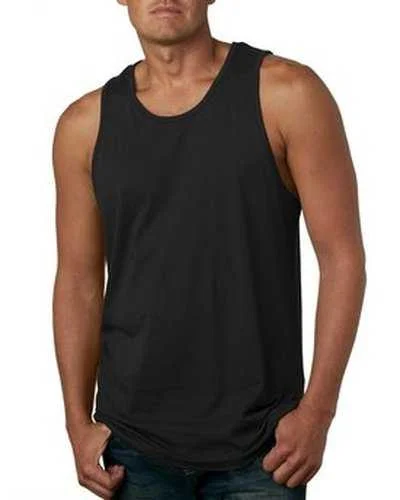 Custom Tank Top For School Uniforms-Next Level 3633 Men's Cotton Tank - Black