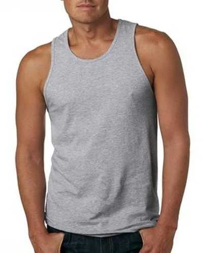 Personalized Tank Top For College Spirit-Next Level 3633 Men's Cotton Tank - Heather Gray