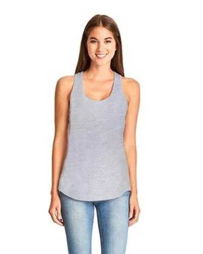 Tank Top With Player Numbers & Logos-Next Level 6338 Ladies' Gathered Racerback Tank - Heather Gray