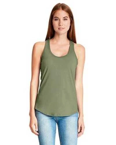 Custom Tank Top For Sports Conferences-Next Level 6338 Ladies' Gathered Racerback Tank - Military Green