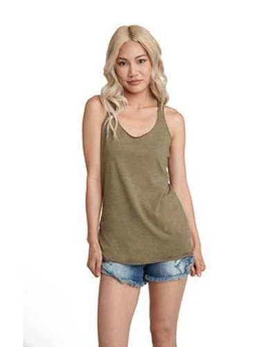 Custom Tank Top For International Teams-Next Level 6733 Ladies' Triblend Racerback Tank - Military Green