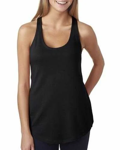 Custom Tank Top For Limited-Time Offers-Next Level 6933 Ladies' French Terry RacerbackTank - Black