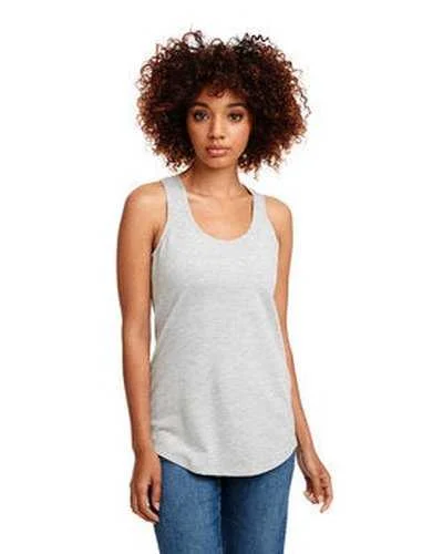 Tank Top For Team Celebrations & Recognitions-Next Level 6933 Ladies' French Terry RacerbackTank - Heather Gray