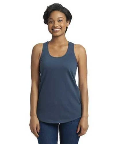 Custom Tank Top For Schools & Colleges-Next Level 6933 Ladies' French Terry RacerbackTank - Indigo