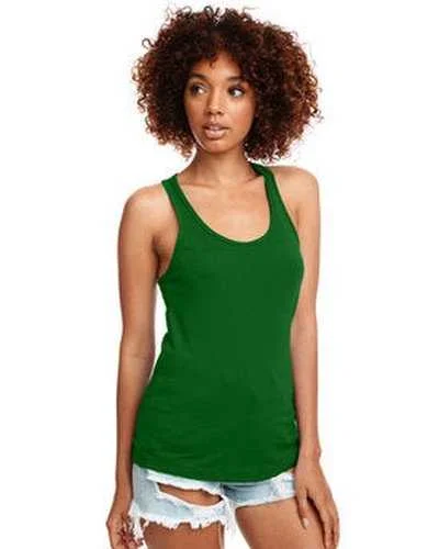 Tank Top With Custom Logos & Text-Next Level N1533 Ladies' Ideal Racerback Tank - Kelly Green