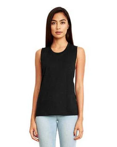 Tank Top For School Spirit Days-Next Level N5013 Ladies' Festival Muscle Tank - Black