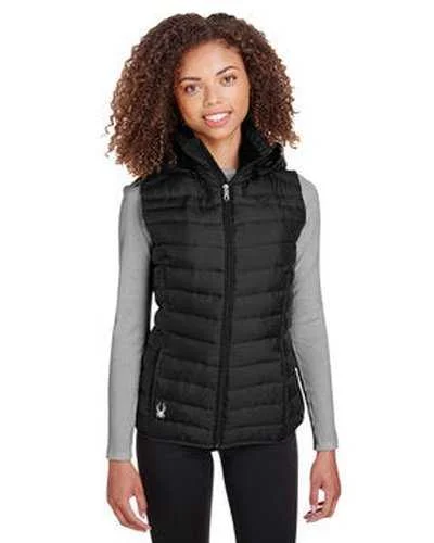 Personalized Tank Top For School Teams-Spyder S16641 Ladies' Supreme Puffer Vest - Black