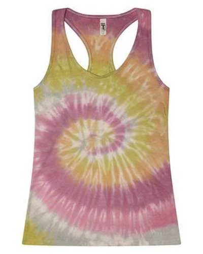 Custom Tank Top For Special Occasions-Tie-Dye 3400 Ladies' Racerback Tank - Desert Rose