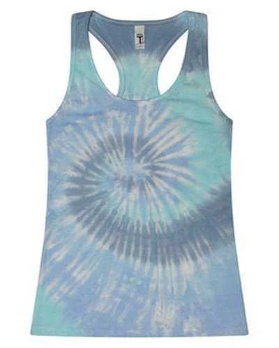 Personalized Tank Top For Special Guests-Tie-Dye 3400 Ladies' Racerback Tank - Lagoon