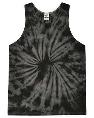 Tank Top For Fundraising Campaigns-Tie-Dye CD3500 Adult 54 oz 100% Cotton Tank Top - Spider Black