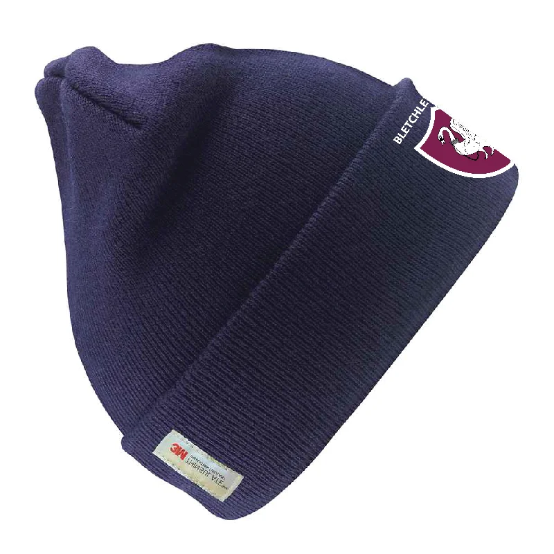 Custom Hat For Sponsorship Events-Bletchley RUFC Beanie Junior - Navy