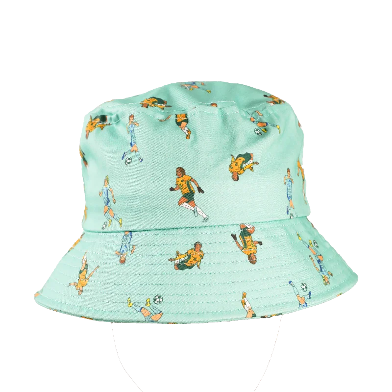 Custom Hat For School Competitions-Matildas Bucket Hat - Player Stack (9631906-02)