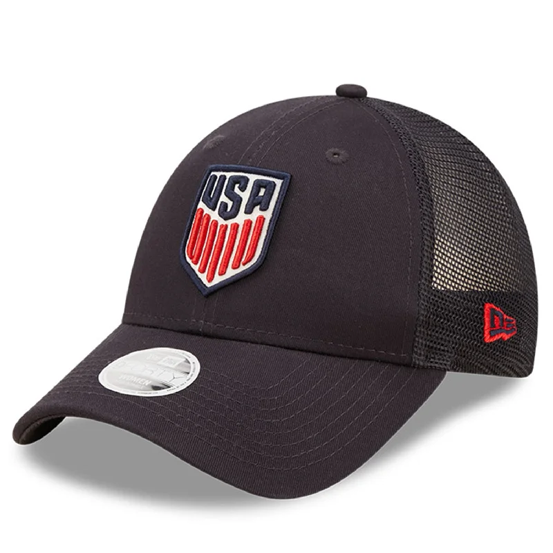 Personalized Hat For Fan Customization-Women's New Era USWNT 9forty Logo Spark Trucker Mesh